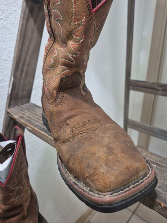 NIB MEN JUSTIN SE3117 Steel Toe Boots  Size 8.5D Brown Leather main image 9